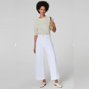 SPANX White Wide-Leg Jeans
